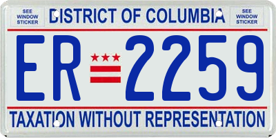 DC license plate ER2259
