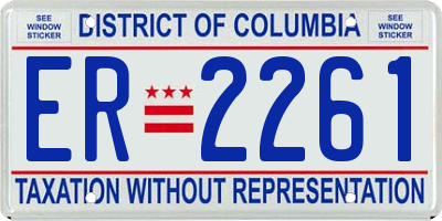 DC license plate ER2261