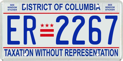 DC license plate ER2267