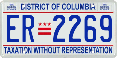 DC license plate ER2269