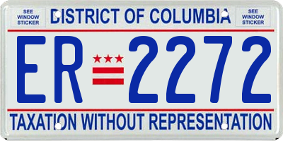 DC license plate ER2272