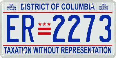 DC license plate ER2273