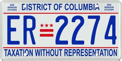 DC license plate ER2274
