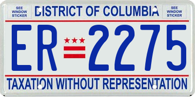 DC license plate ER2275