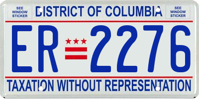 DC license plate ER2276