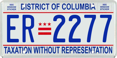 DC license plate ER2277