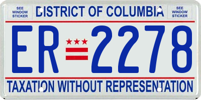 DC license plate ER2278