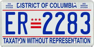 DC license plate ER2283