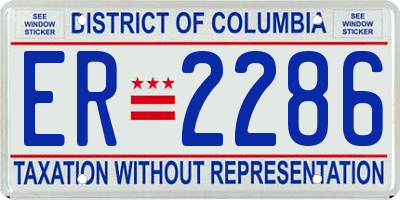 DC license plate ER2286