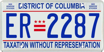 DC license plate ER2287