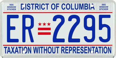 DC license plate ER2295