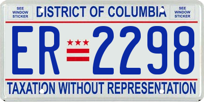 DC license plate ER2298