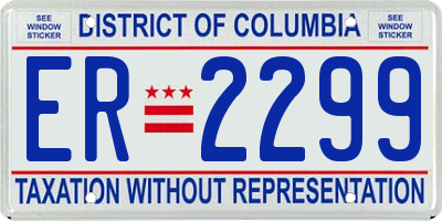DC license plate ER2299