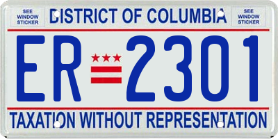 DC license plate ER2301