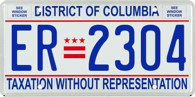 DC license plate ER2304