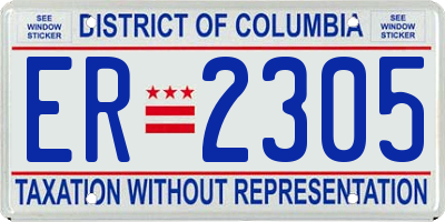 DC license plate ER2305