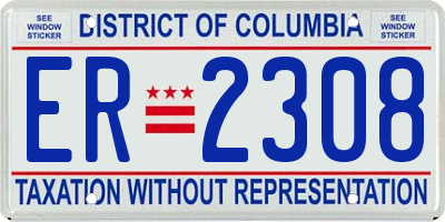 DC license plate ER2308