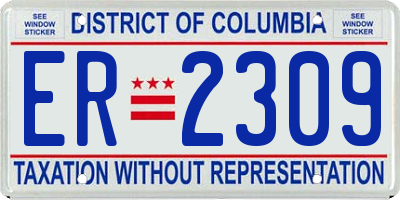 DC license plate ER2309