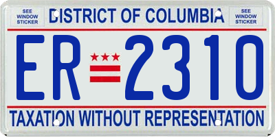 DC license plate ER2310