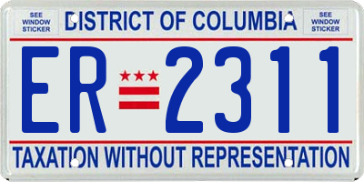 DC license plate ER2311