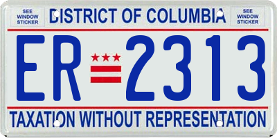 DC license plate ER2313