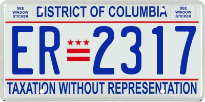 DC license plate ER2317