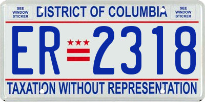 DC license plate ER2318