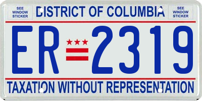 DC license plate ER2319