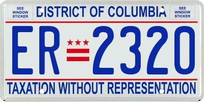 DC license plate ER2320