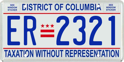 DC license plate ER2321