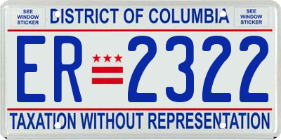 DC license plate ER2322