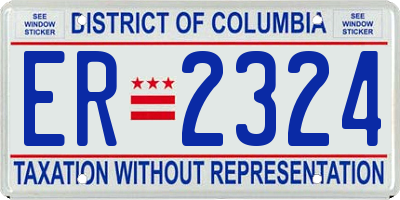 DC license plate ER2324