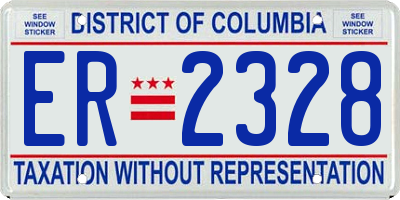 DC license plate ER2328