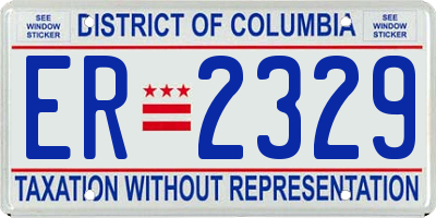 DC license plate ER2329