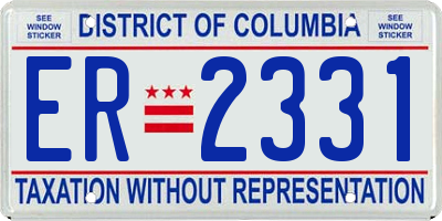 DC license plate ER2331