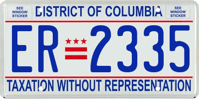 DC license plate ER2335