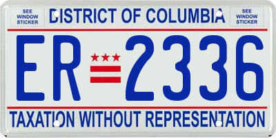 DC license plate ER2336