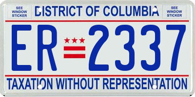 DC license plate ER2337