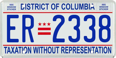 DC license plate ER2338