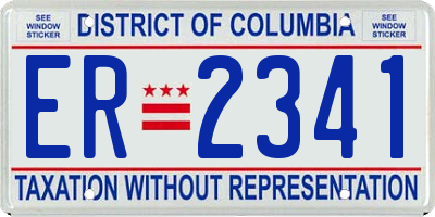 DC license plate ER2341