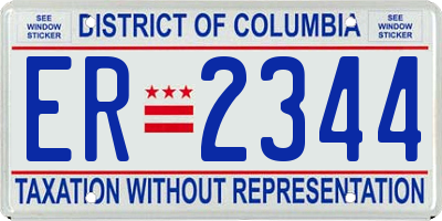 DC license plate ER2344