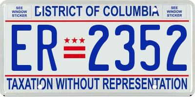 DC license plate ER2352