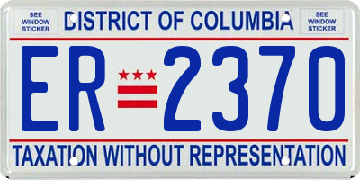 DC license plate ER2370