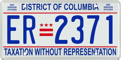 DC license plate ER2371