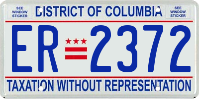 DC license plate ER2372