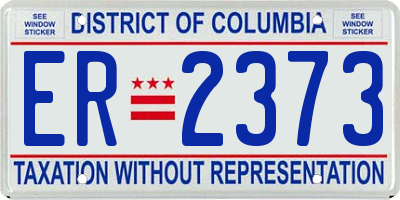 DC license plate ER2373