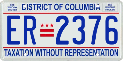 DC license plate ER2376