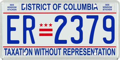 DC license plate ER2379