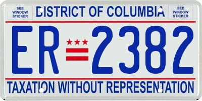 DC license plate ER2382