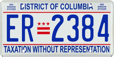 DC license plate ER2384